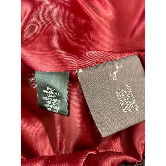 Y2K Genuine Leather Jacket Womens 1X Black 90s Minimalist Whimsy Sleek Classic - Picture 8 of 16